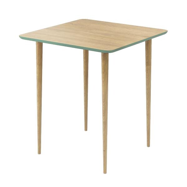 Обеденный стол квадратный шпон и цвет морской волны 70х70 см &quot;Спутник квадро&quot;