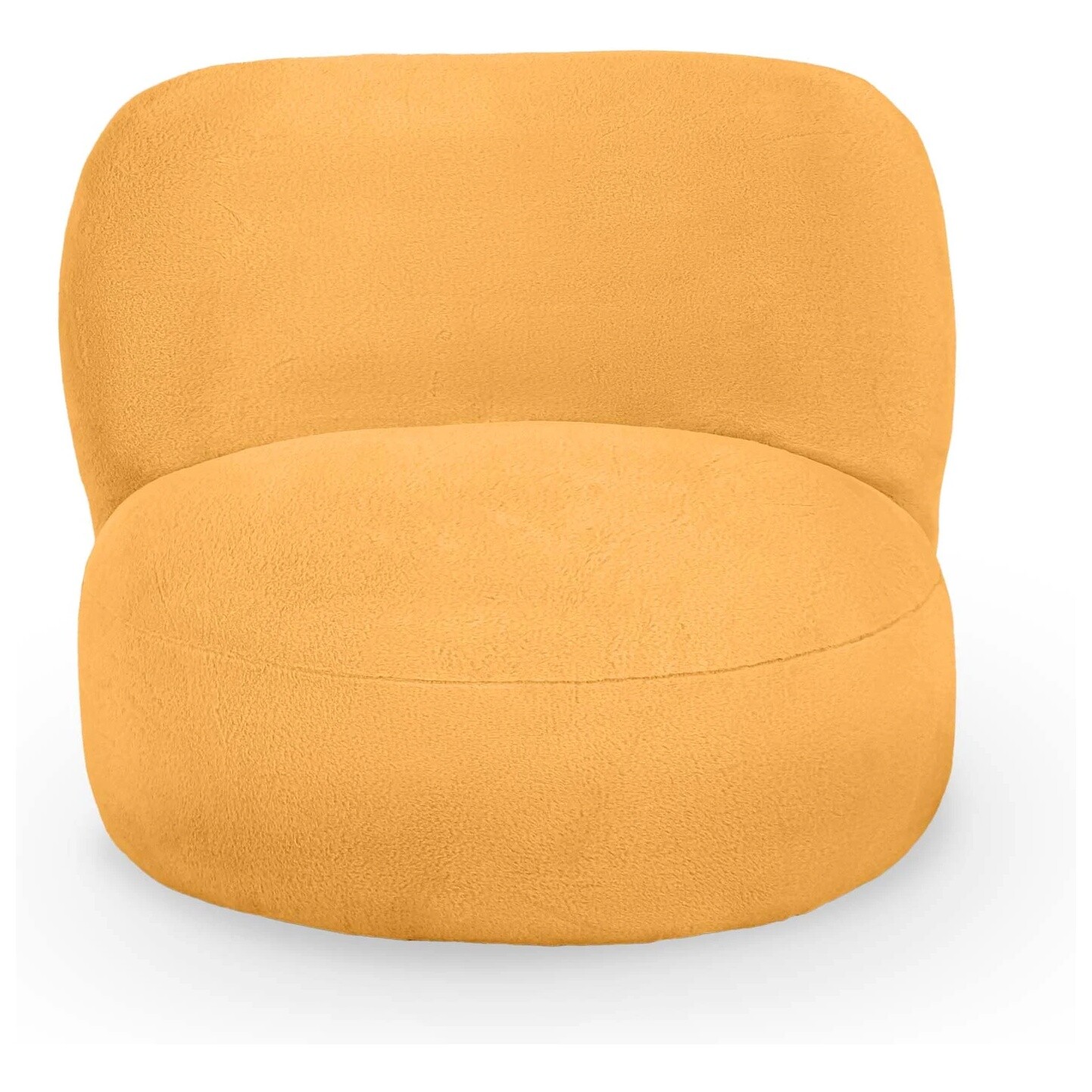 Кресло мягкое круглое без ножек искусственный мех оранжевое Patti 59