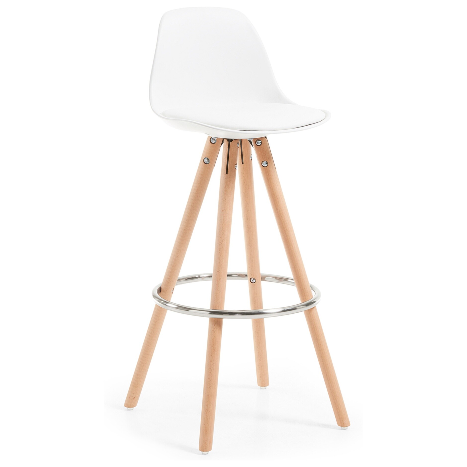 Барный стул белый с деревянными ножками Stag от La Forma