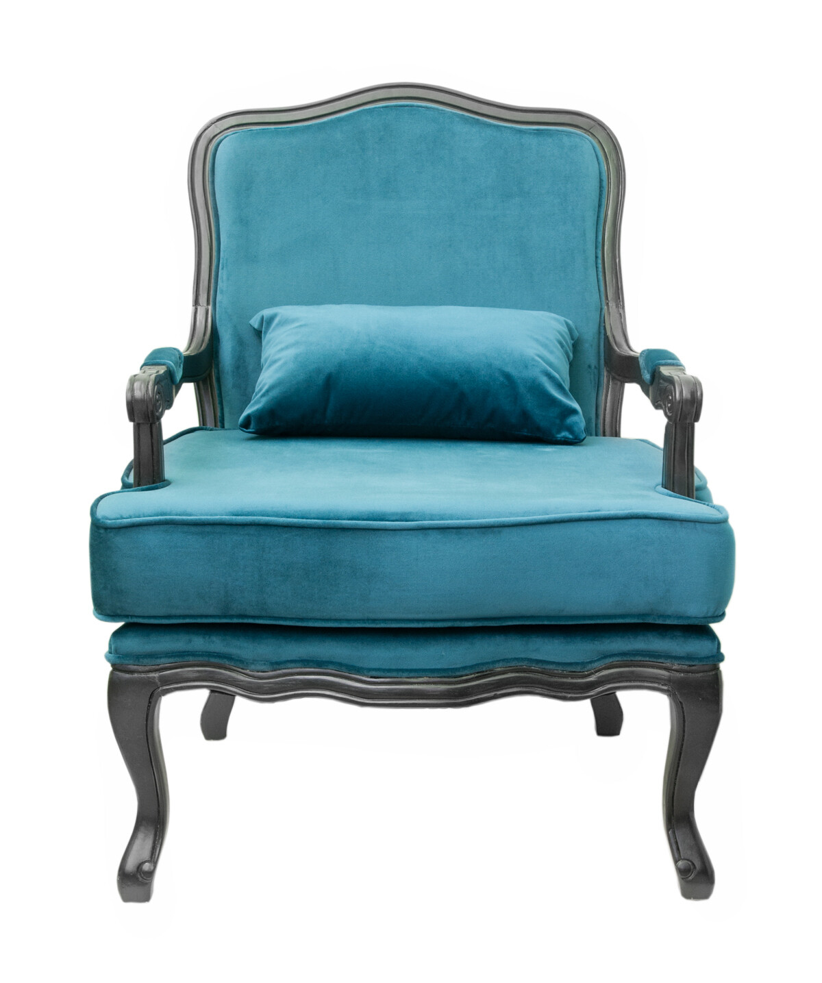 Кресло с деревянными подлокотниками голубое Nitro blue