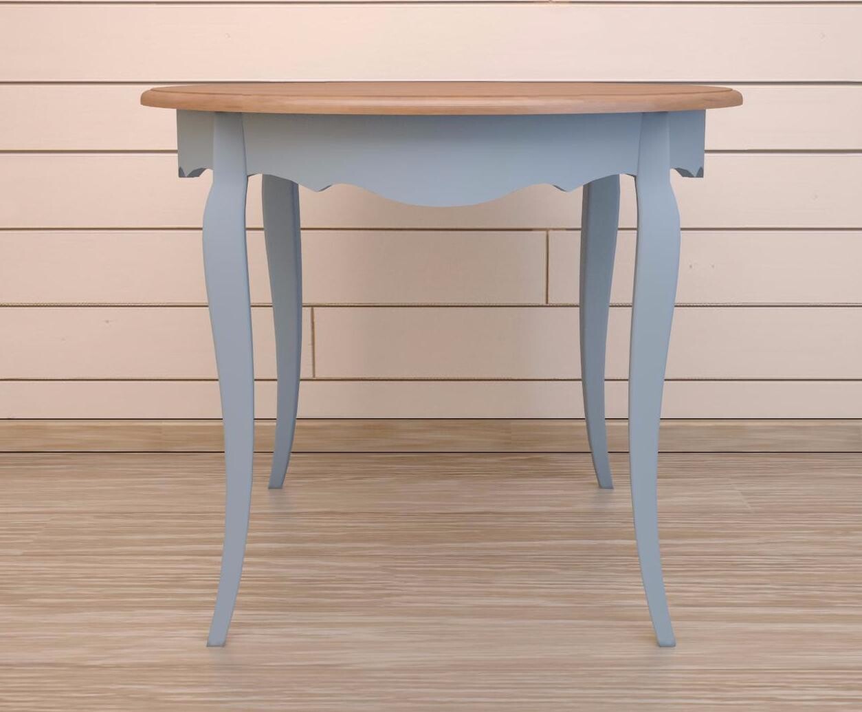 Обеденный стол круглый голубой 90 см Leontina