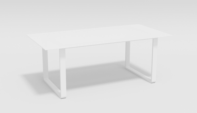 Обеденный стол со стеклянной белой столешницей Voglie