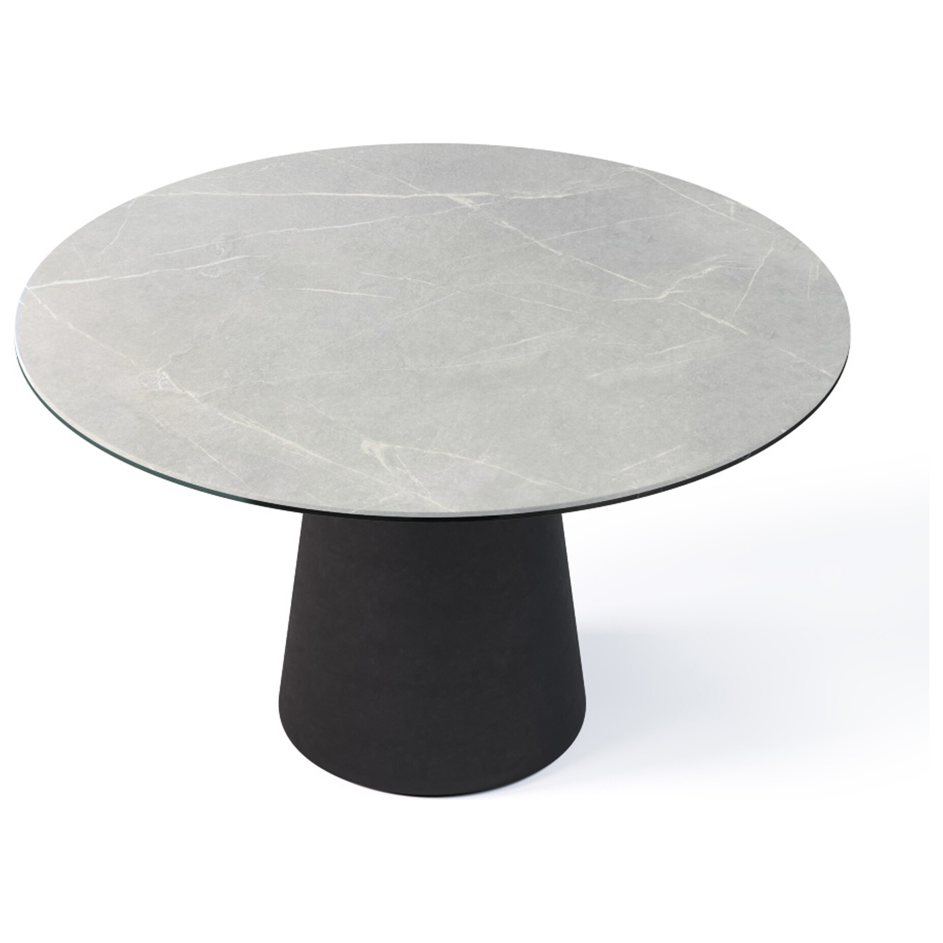 Журнальный столик круглый с керамической столешницей 80 см серый Mushroom Big NRM00252