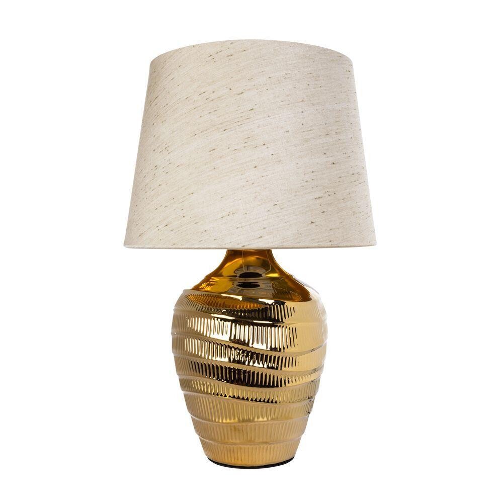 Лампа настольная с абажуром бежевая, золото Korfu A4003LT-1GO