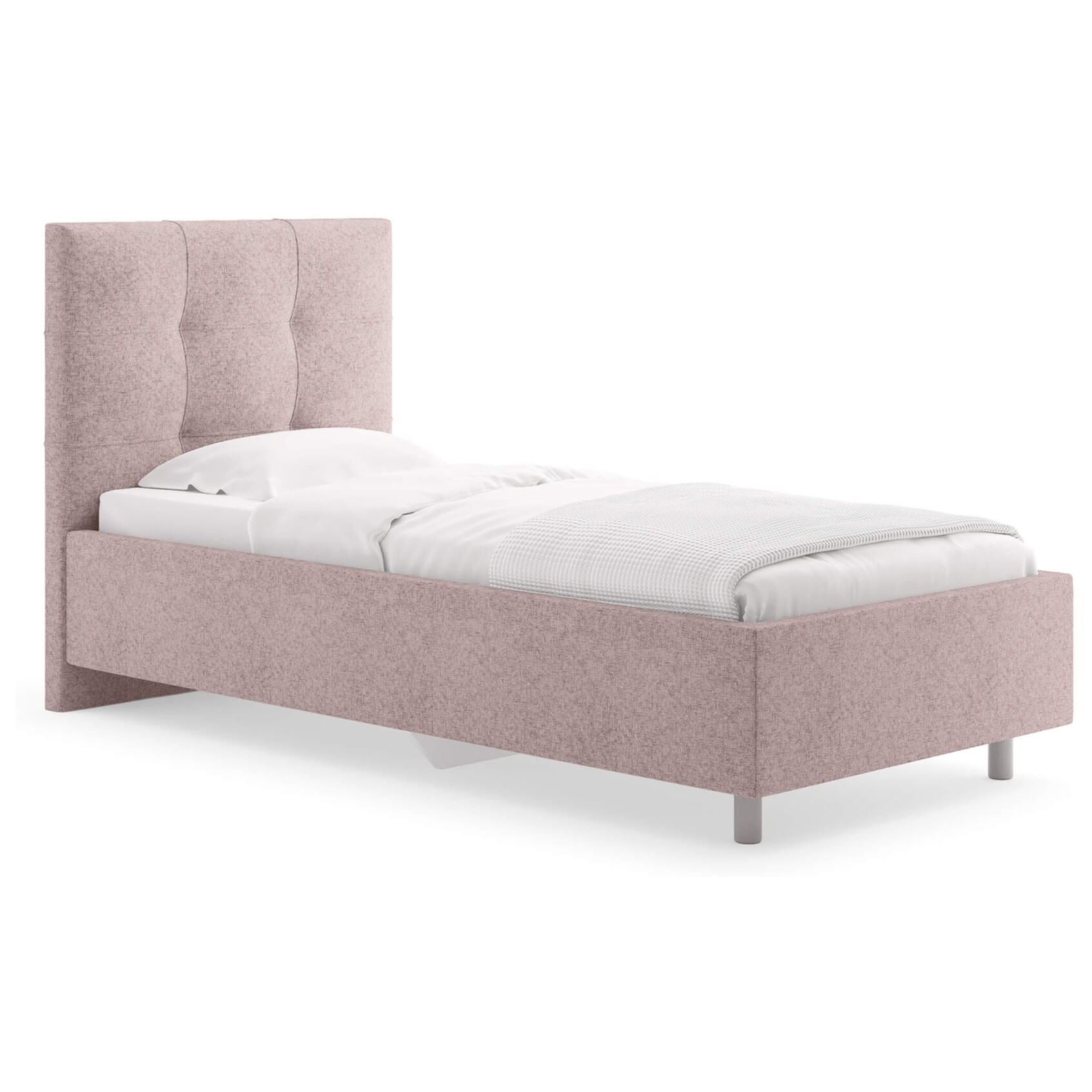 Кровать с мягким изголовьем односпальная 80х200 см кашемир розовая Caprice