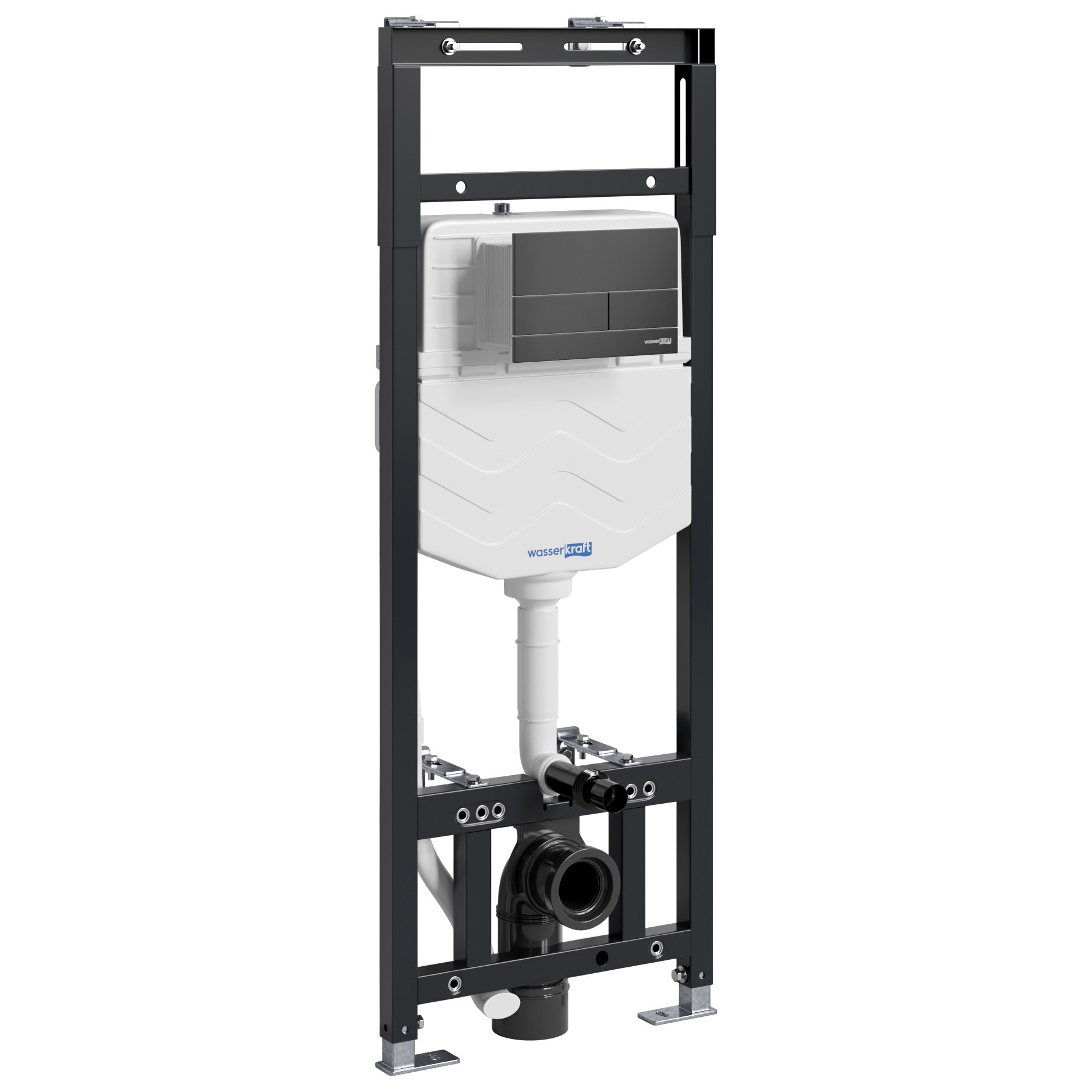 Инсталляция для подвесного унитаза с черной матовой кнопкой Wasserkraft Alme 15TLT.010.ME.MB04