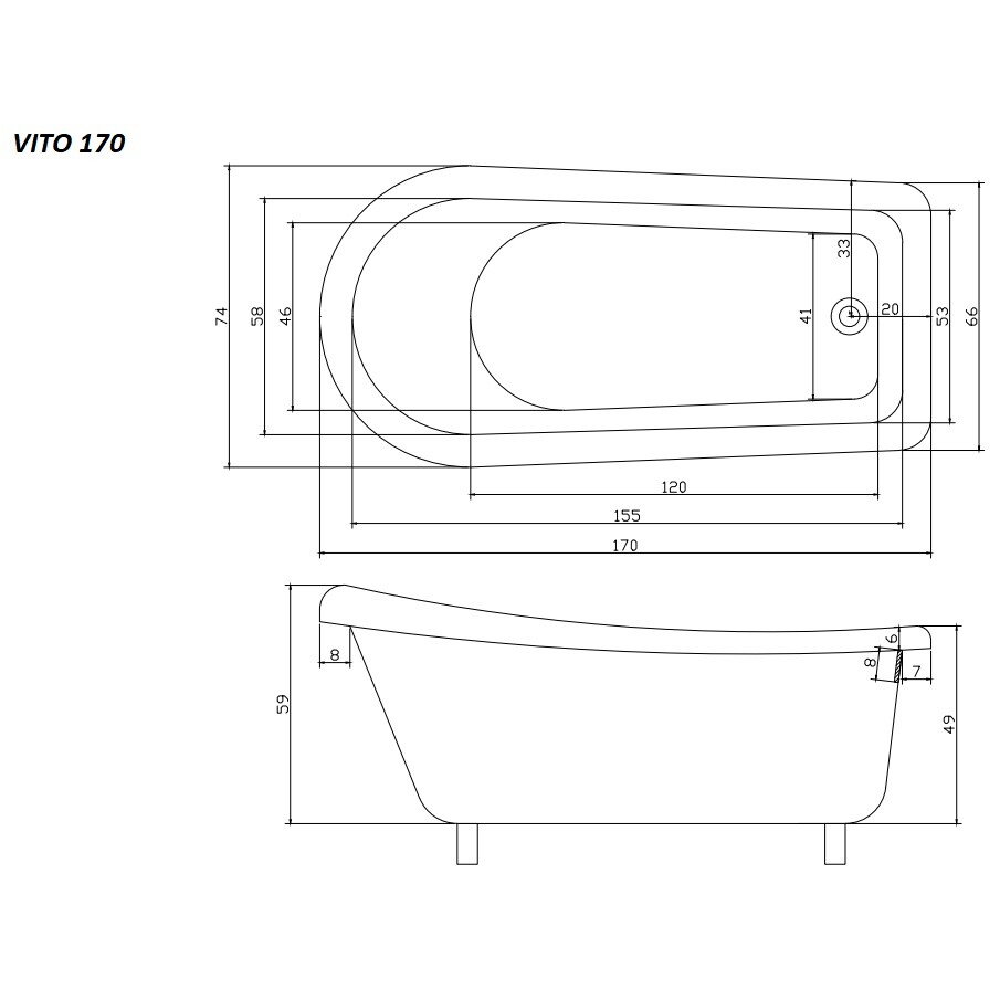 Ванна на львиных лапах белая, золото Cerutti SPA Vito 170 CT9670 - изображение 4