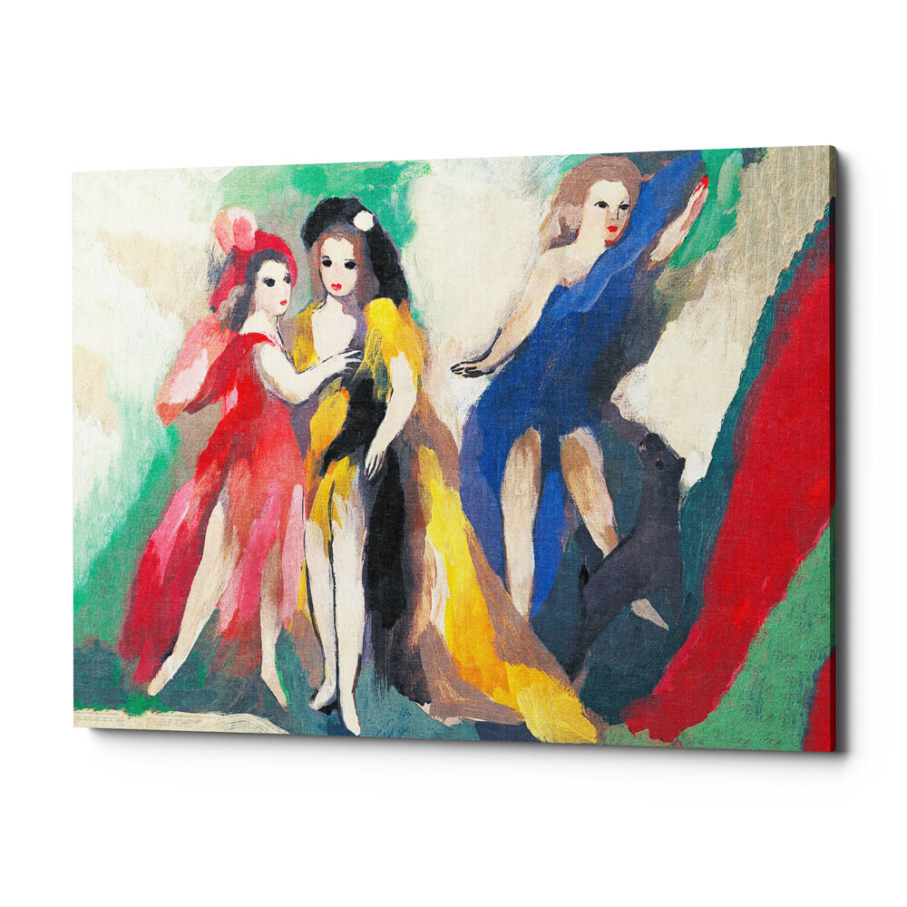 Картина на холсте 50х75 см разноцветная &quot;Три девушки&quot;