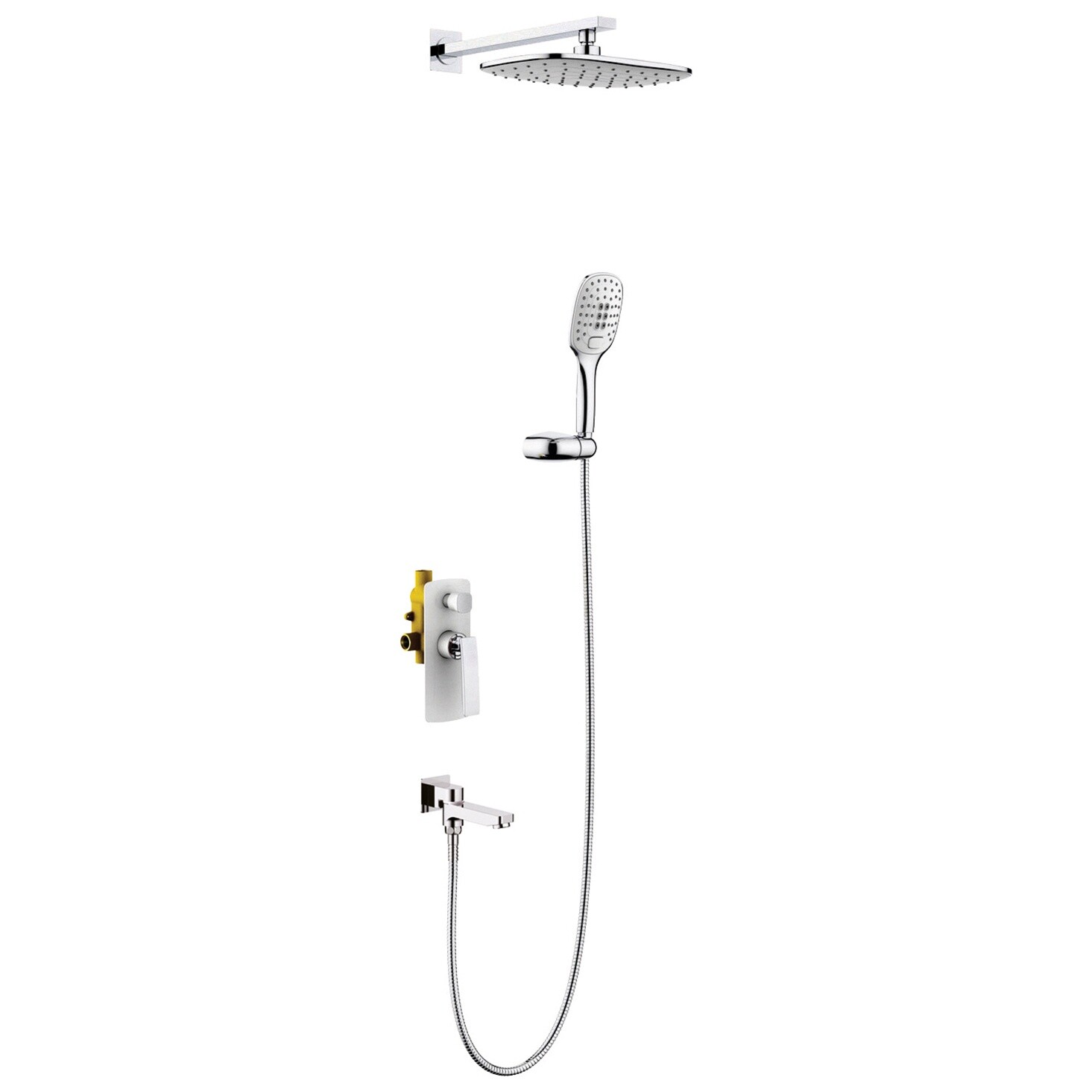 Душевой комплект встроенный с тропическим душем хром Timo Helmi SX-4099-00-16SM