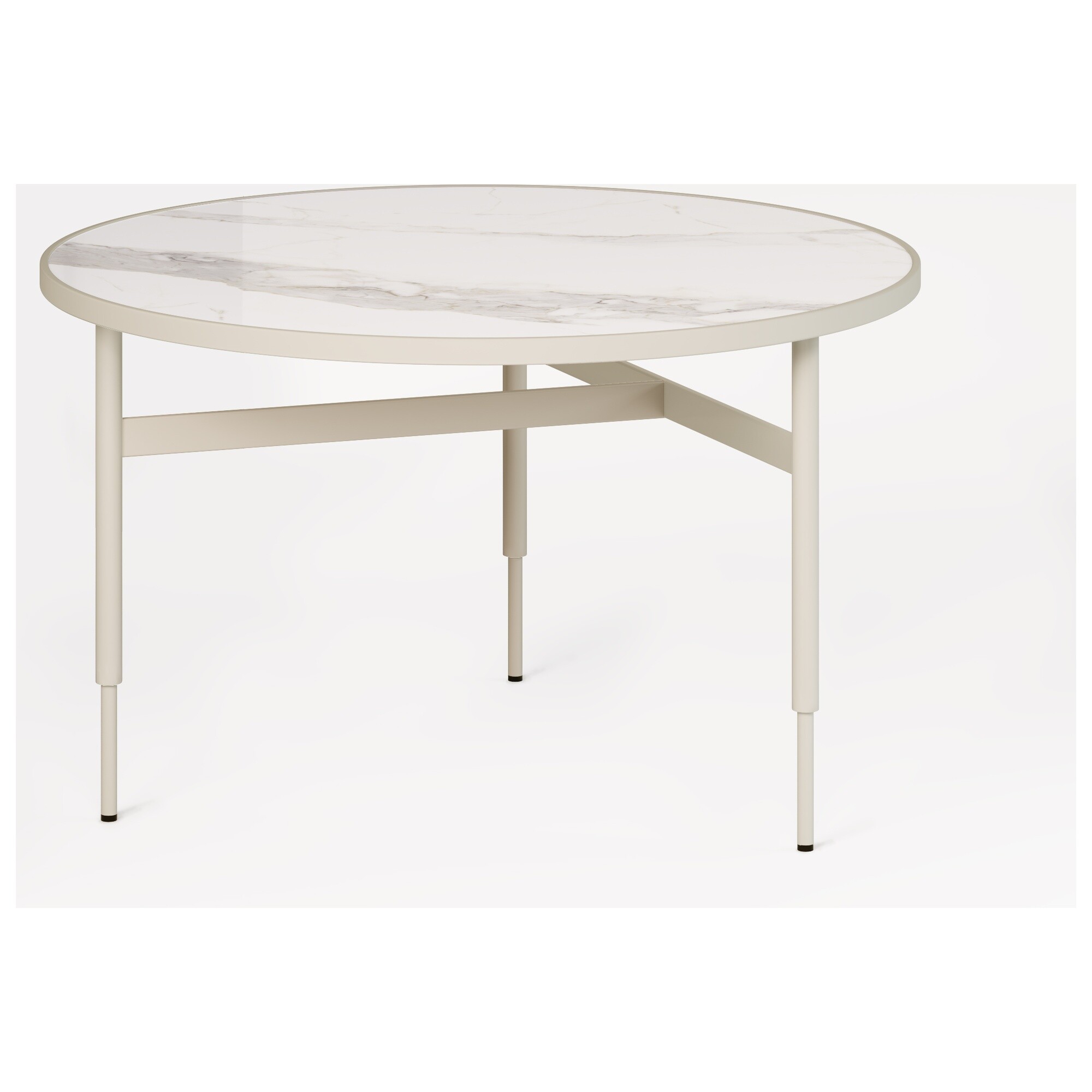 Журнальный столик с керамической столешницей на металлических ножках 70 см белый мрамор Gio ROM01396