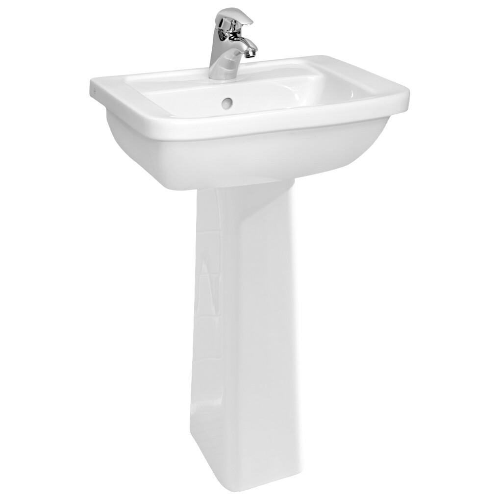 Раковина подвесная прямоугольная c пьедесталом 48х55 см белая Vitra Form 300 9602B003-7650