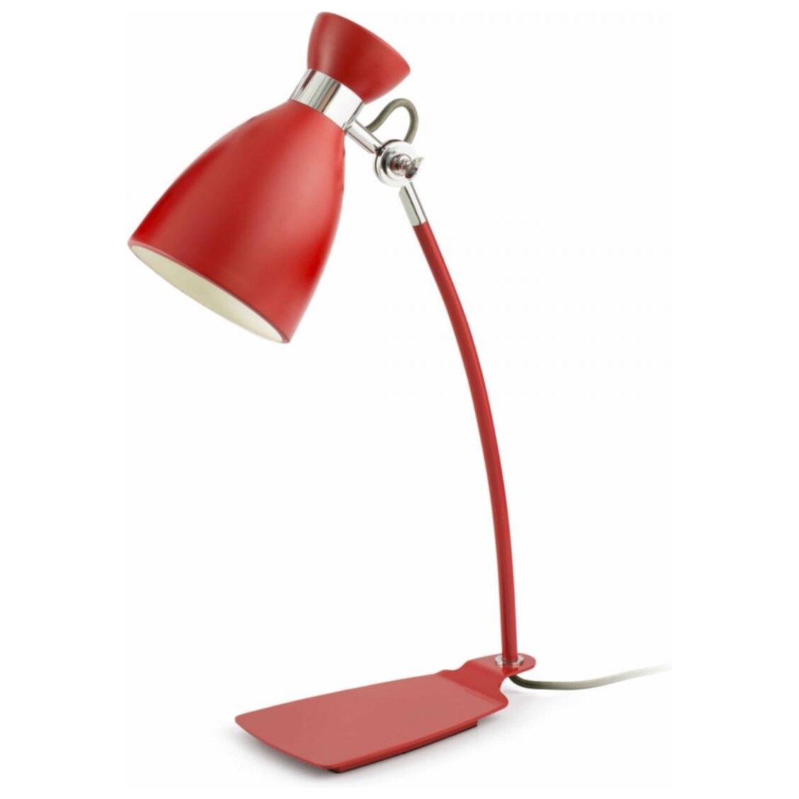 Лампа настольная с металлическим плафоном красная Retro от Faro