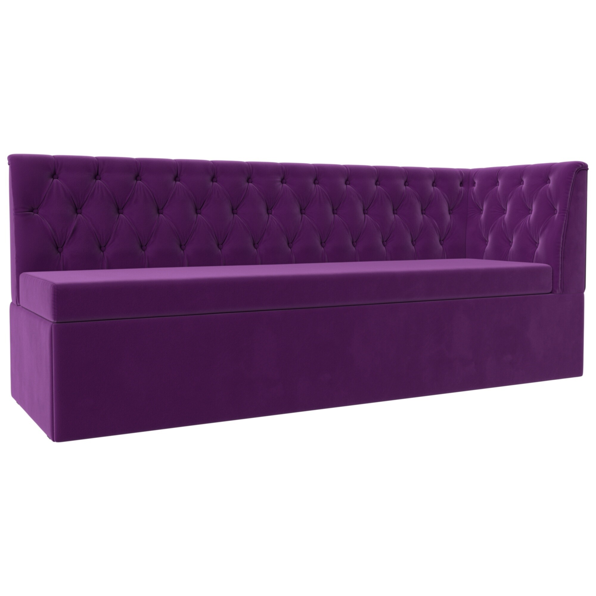 Кухонный диван с углом микровельвет фиолетовый &quot;Маркиз&quot;