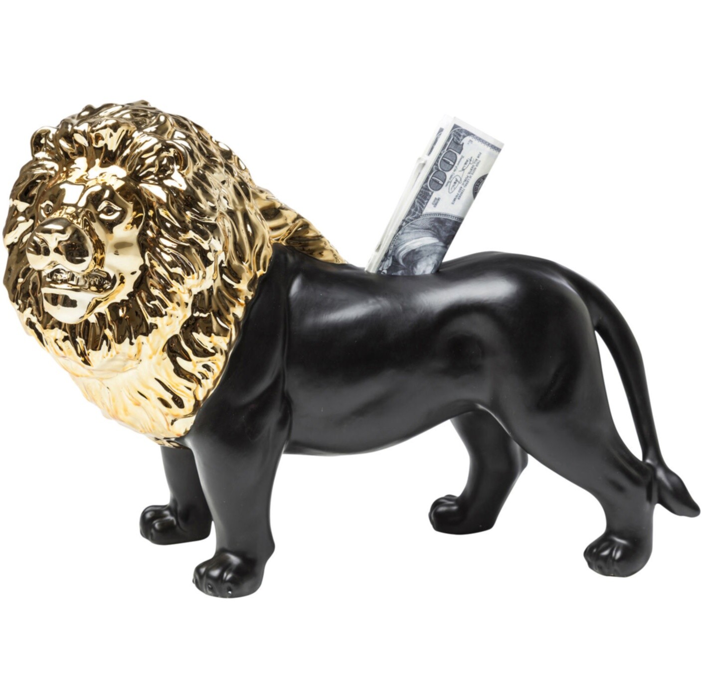 Копилка черно-золотая Lion