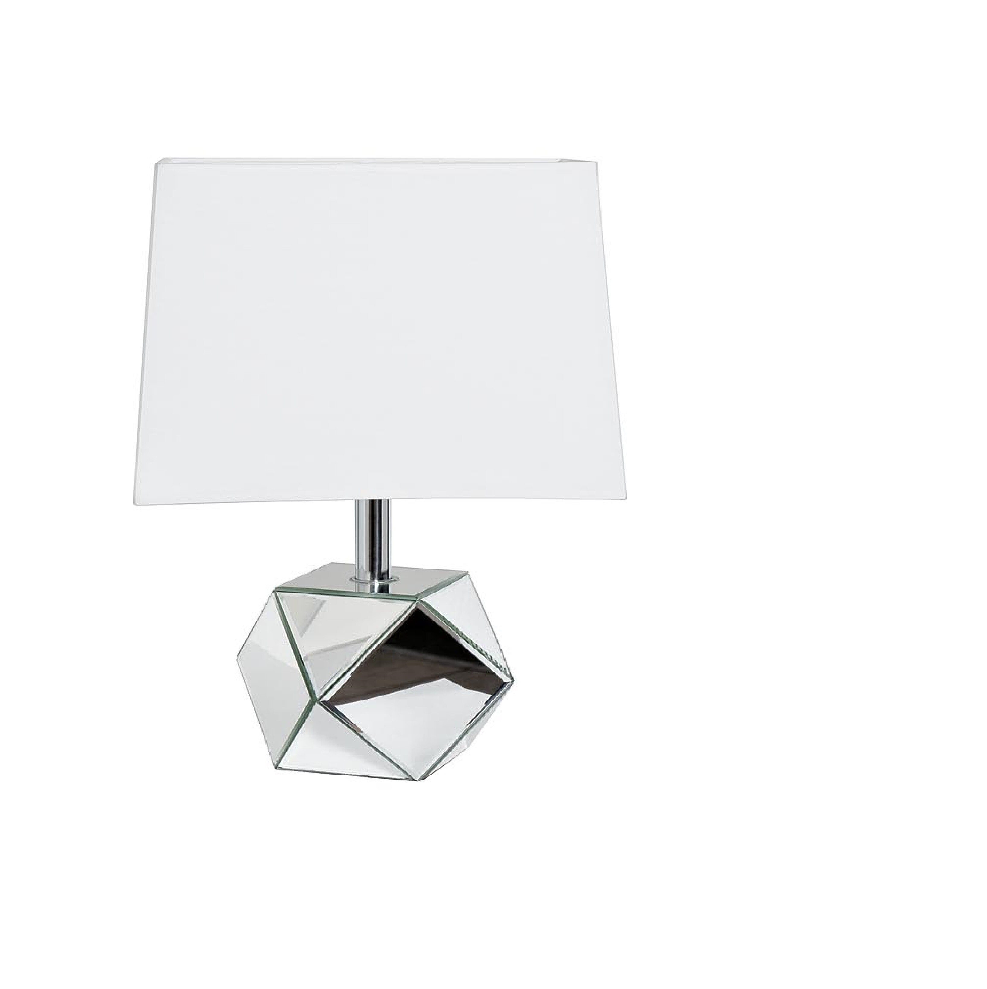 Лампа настольная белая на зеркальном основании 30x30x37,5 см GD-4407