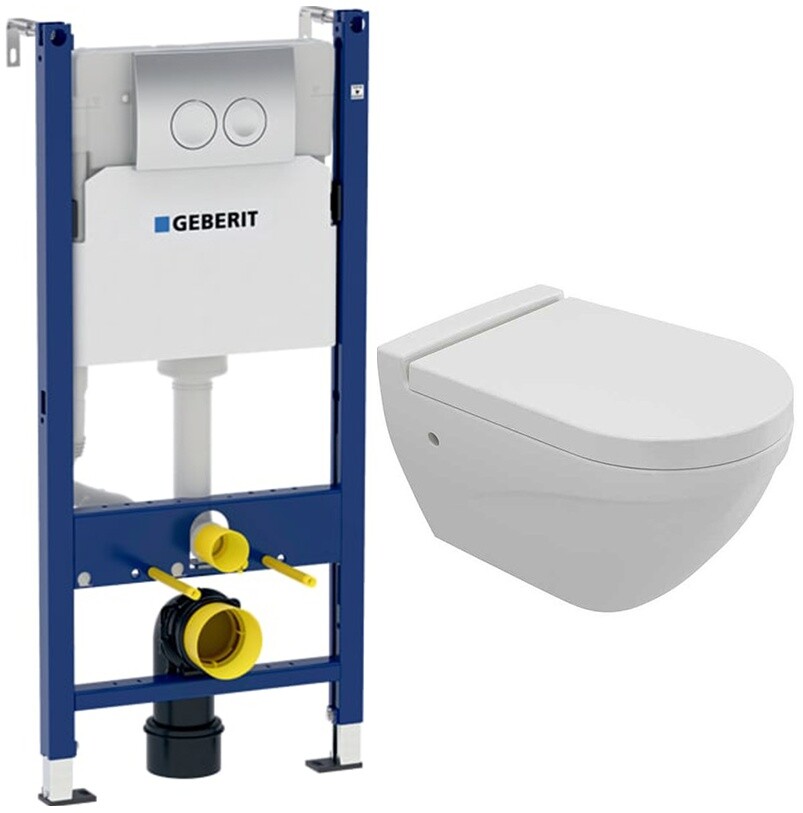 Унитаз белый Bocchi Taormina 1012-001-0129 с инсталляцией Geberit Duofix Delta 458.124.21.1