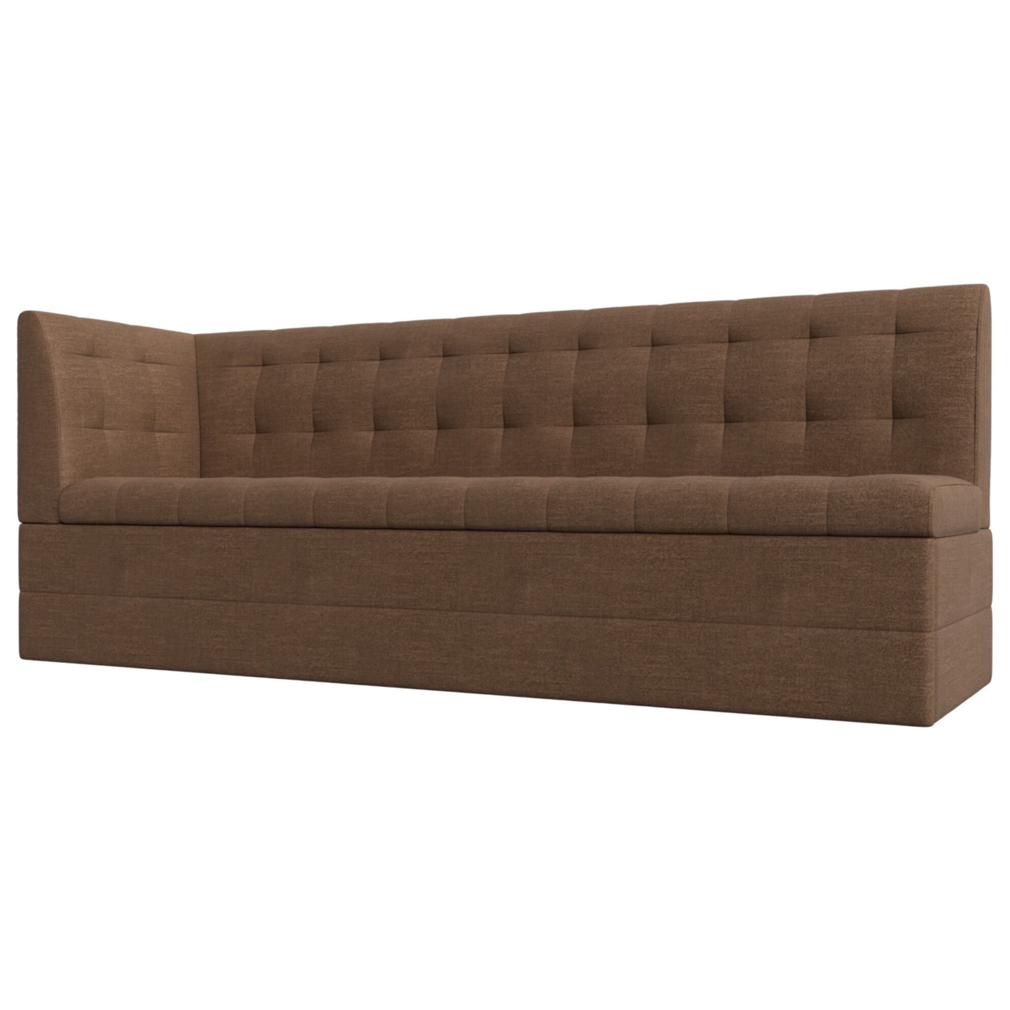 Кухонный диван прямой раскладной с углом слева berat коричневый &quot;Бриз&quot;