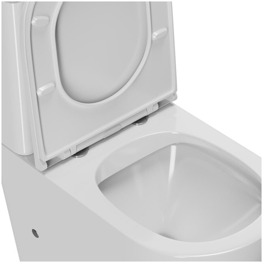 Унитаз напольный безободковый с сиденьем микролифт белый Point "Виктория" PN42061 - изображение 5