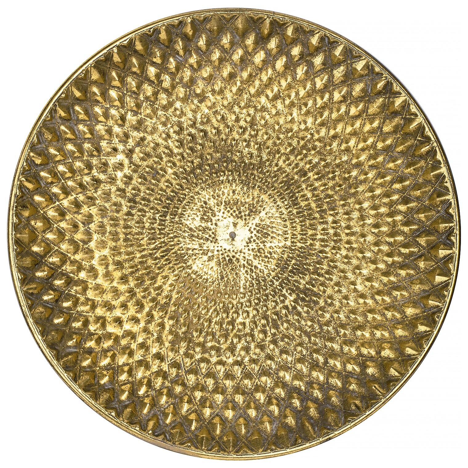 Блюдо металлическое круглое 38 см золотистое GLA-57-162