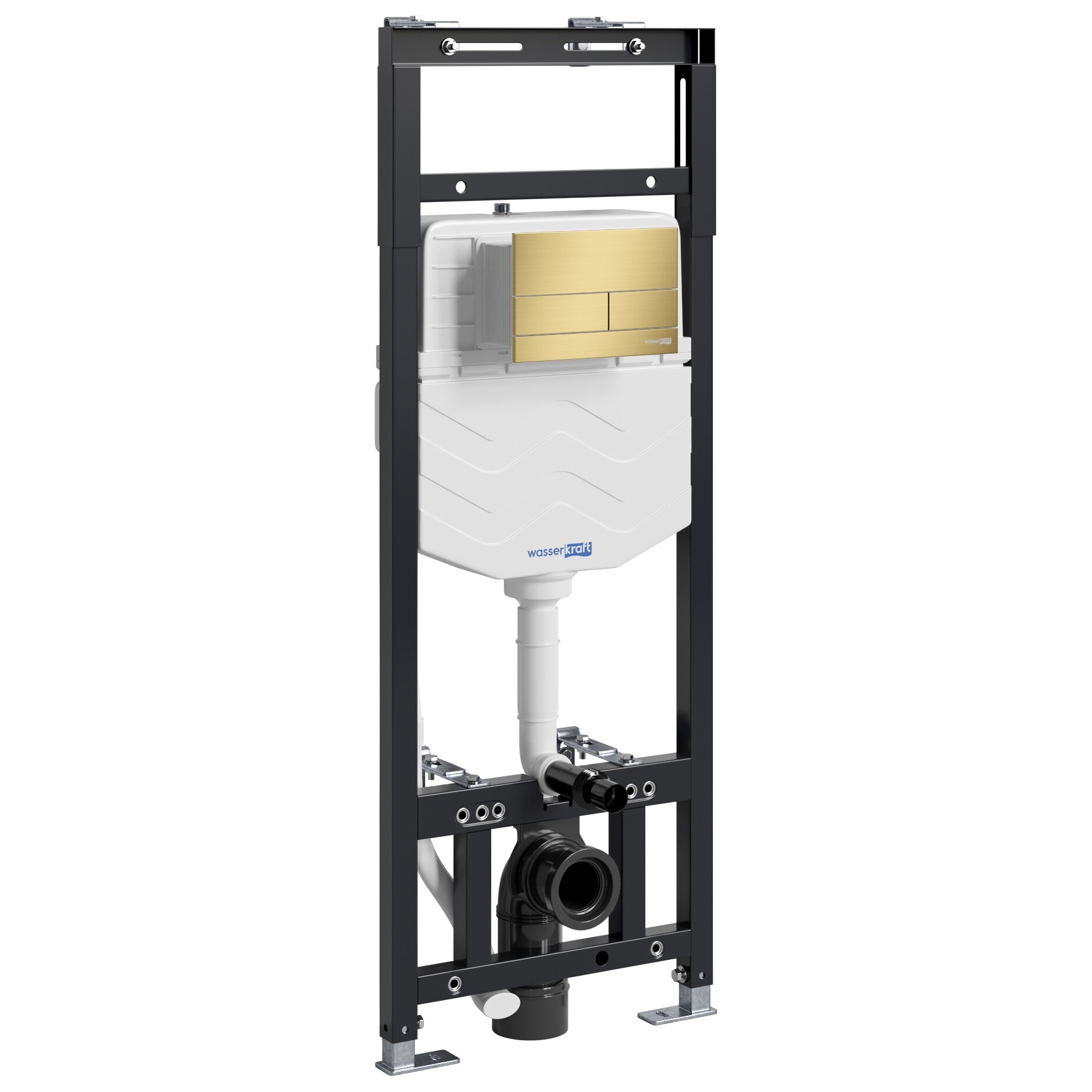  Инсталляция для подвесного унитаза с золотой матовой кнопкой Wasserkraft Alme 15TLT.010.ME.MG04