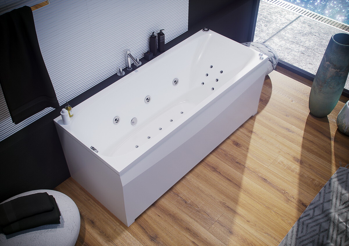 Ванна акриловая с экраном и сливом справа 170 см белая Aquatek "Альфа" ALF170-0000066 - изображение 4