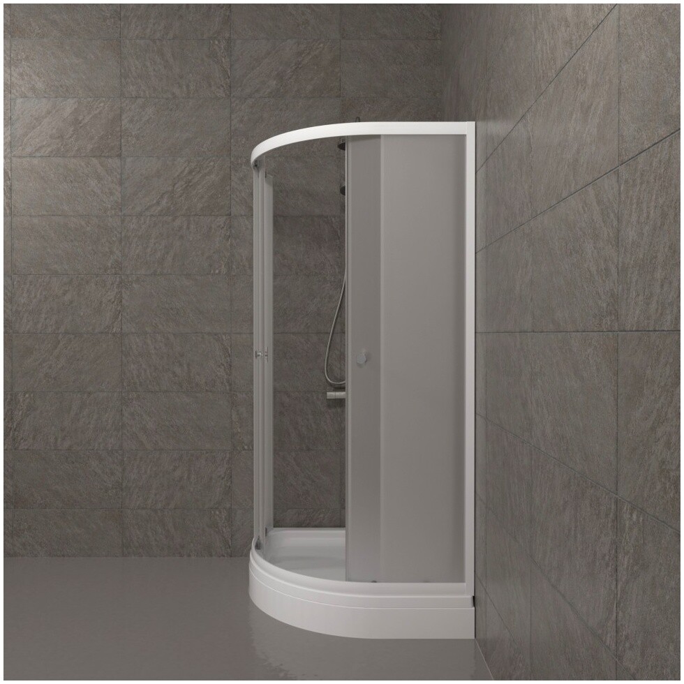 Душевой уголок четверть круга 90х90 см белый Triton "Вельвет А" Щ0000063056 - изображение 7
