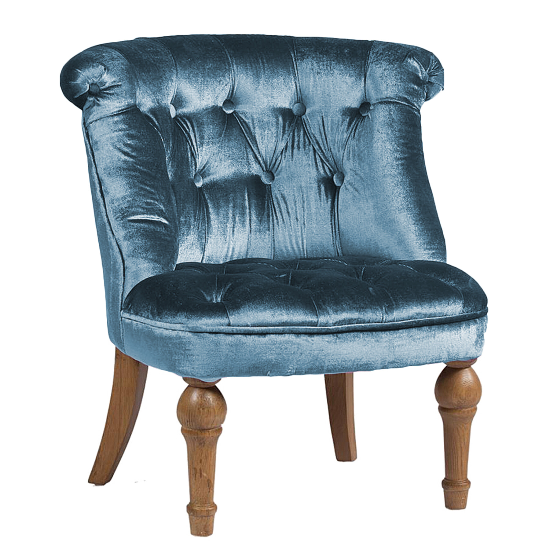 Кресло мягкое с фигурными ножками морская волна Sophie Tufted