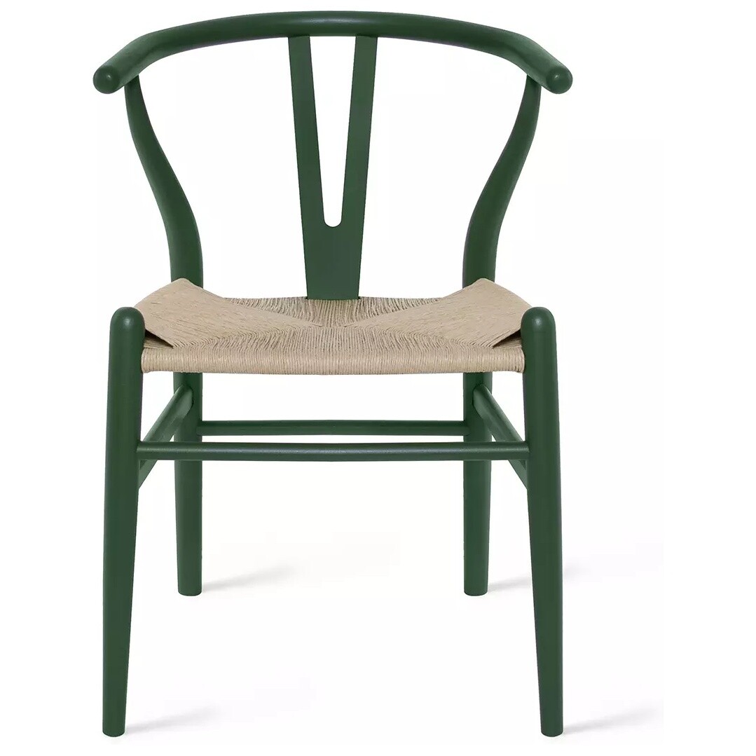 Деревянный стул зеленый Wishbone