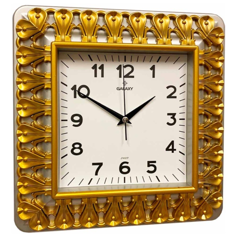 Настенные квадратные часы слоновая кость, золото 94-D