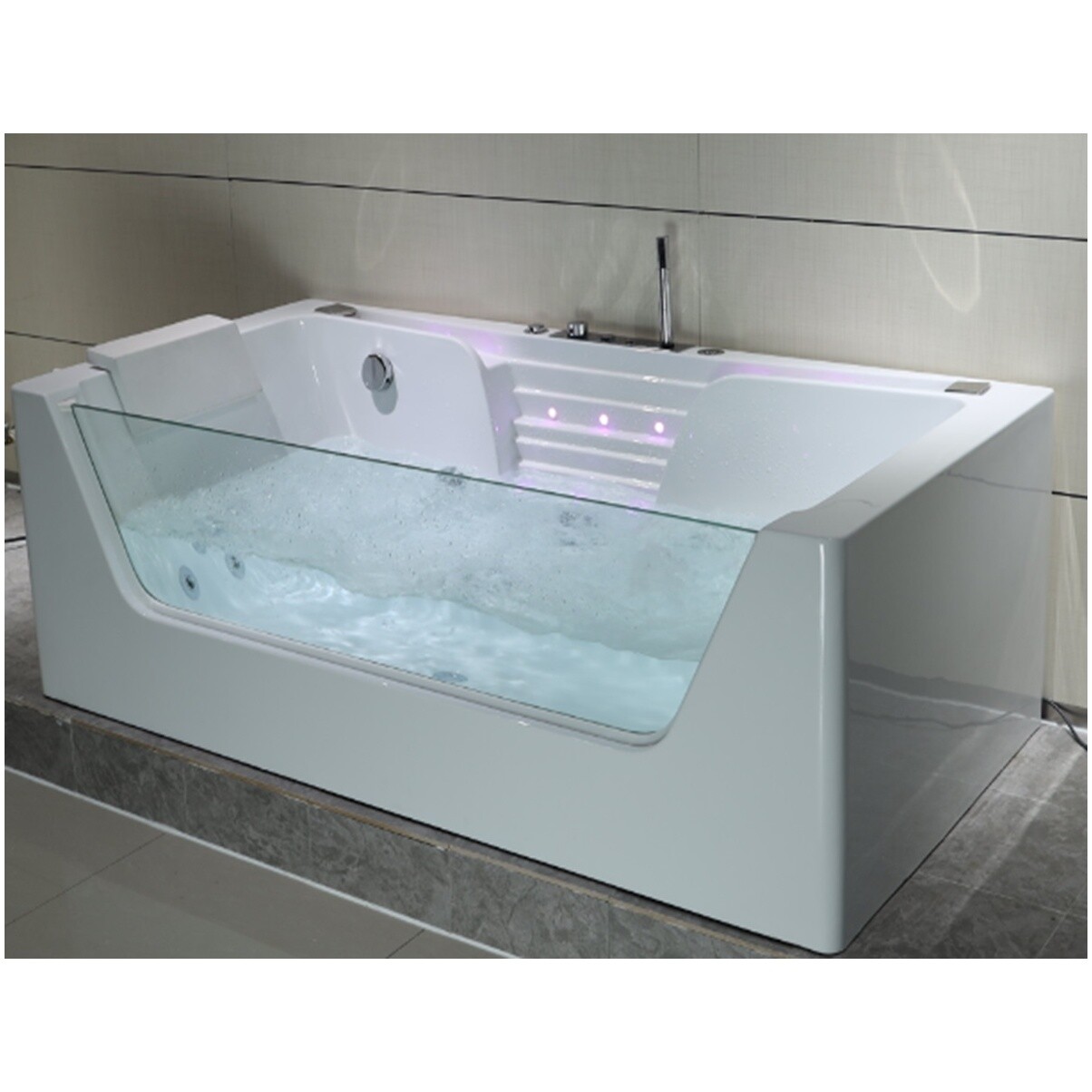 Ванна акриловая 180х85 см гидромассажная белая Ceruttispa C-477-18A - изображение 6