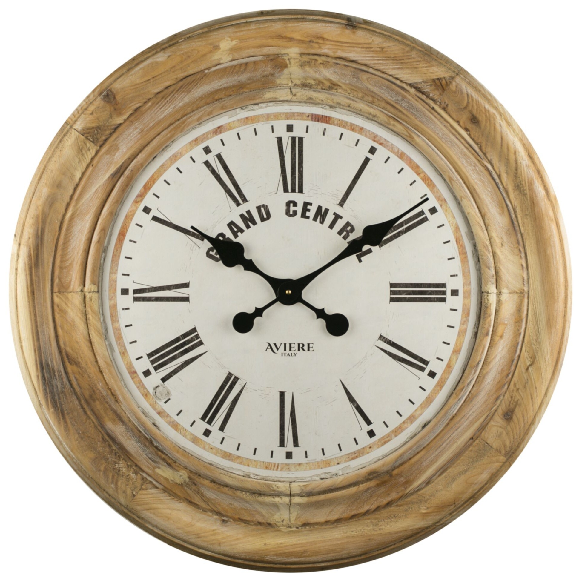 Часы настенные круглые с металлическими цифрами 70 см коричневые Aviere