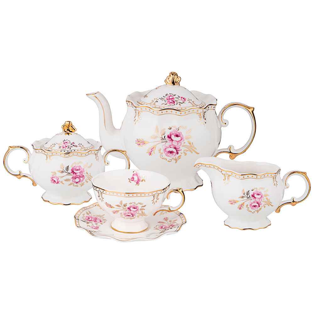 Чайный сервиз на 6 персон белый, розовый Lefard &quot;Завтрак у Королевы&quot;