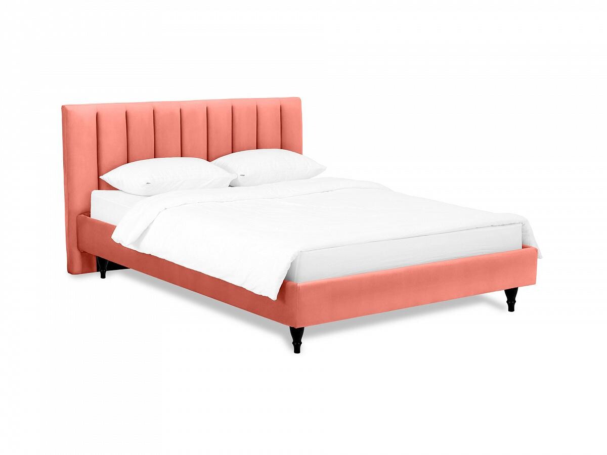 Кровать двуспальная 160х200 см оранжевая, черная Queen II Sofia L