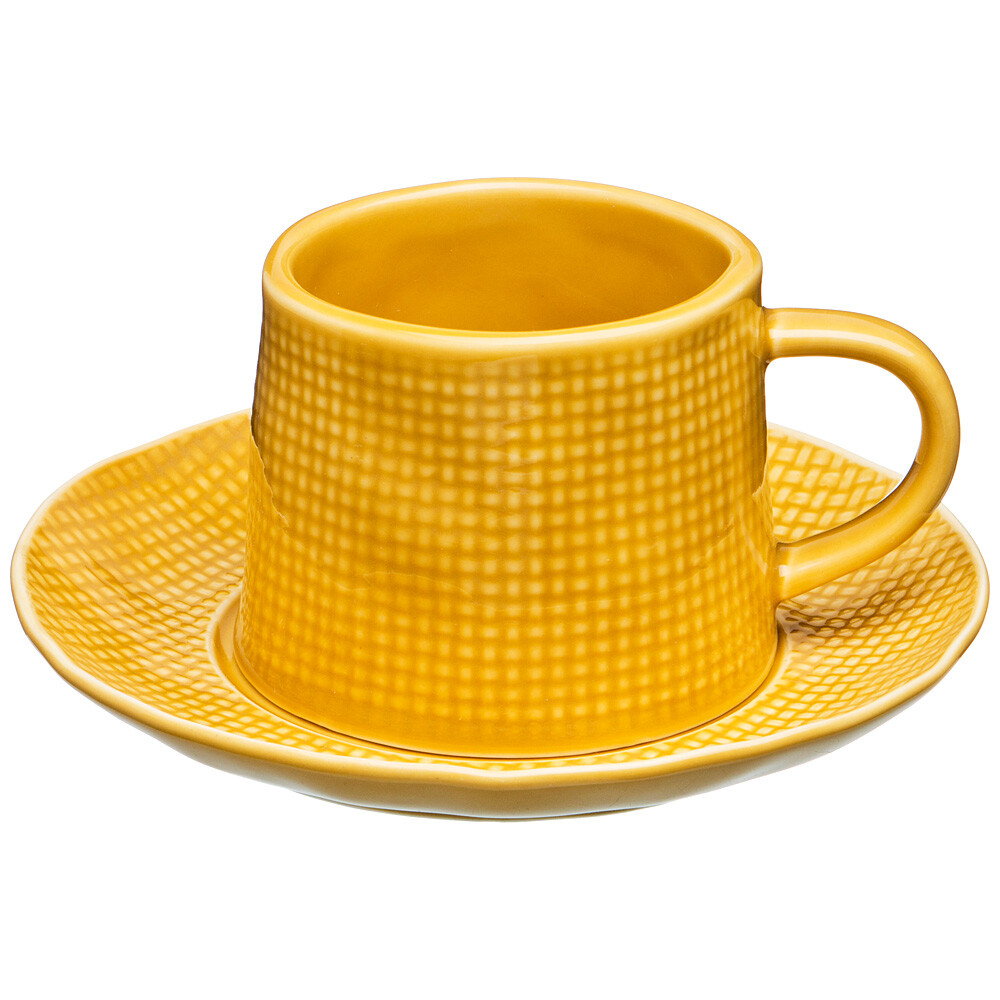 Чайная пара фарфоровая желтая 200 мл Concept желтый