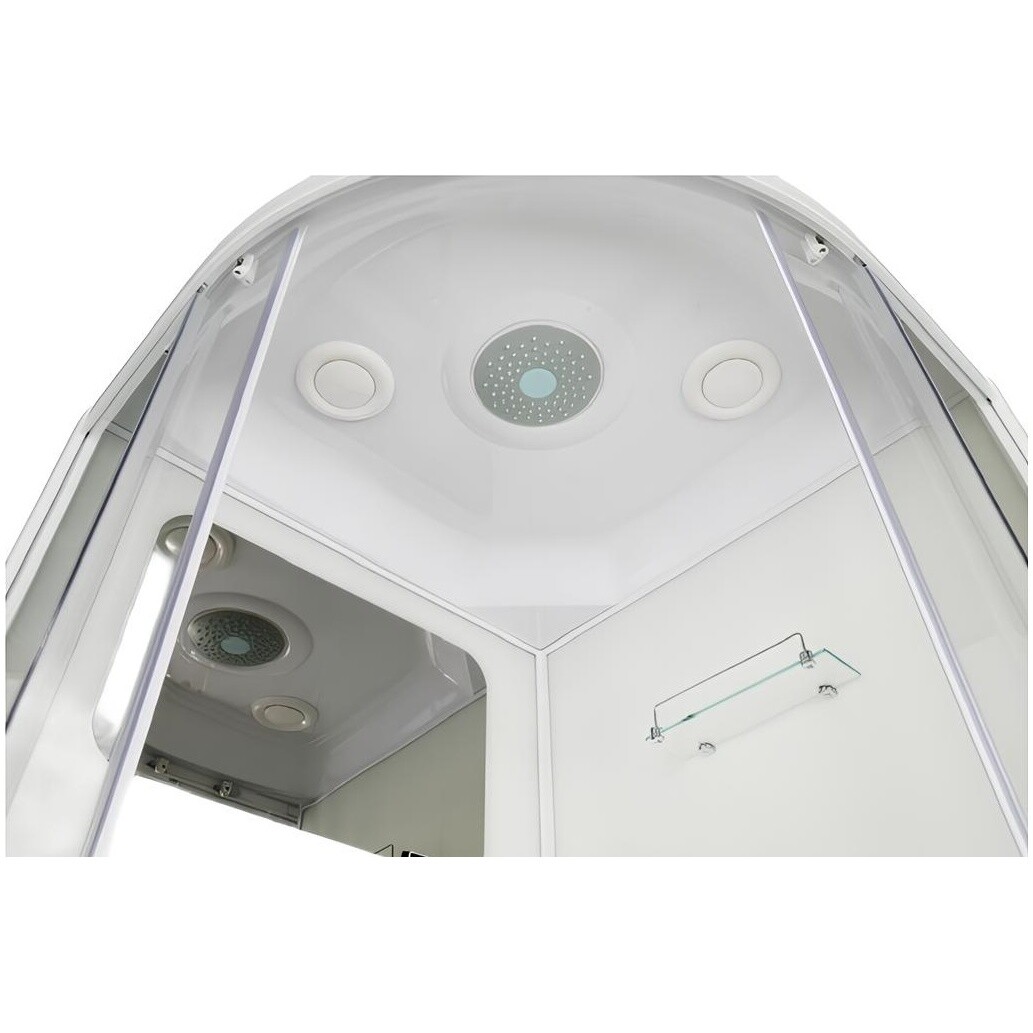 Душевая кабина четверть круга со средним поддоном 95х95 см белая Parly BMM95 - изображение 10