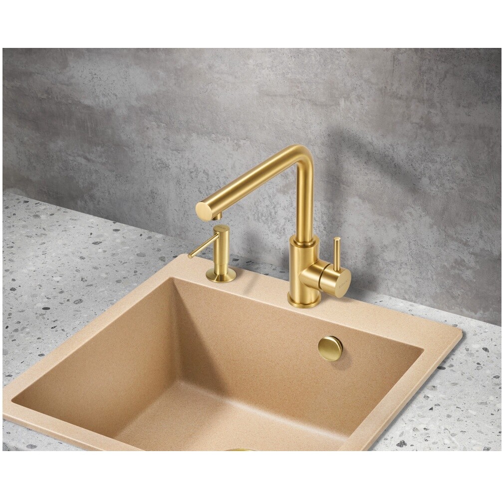 Смеситель для кухни однорычажный золотой Milacio Ultra MCU.555.GD - изображение 5