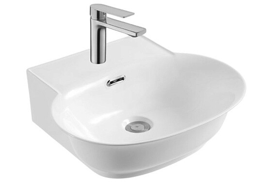 Раковина подвесная фарфоровая овальная 41х51 см белая Aquatek "Классик" AQ5040-00 - изображение 1