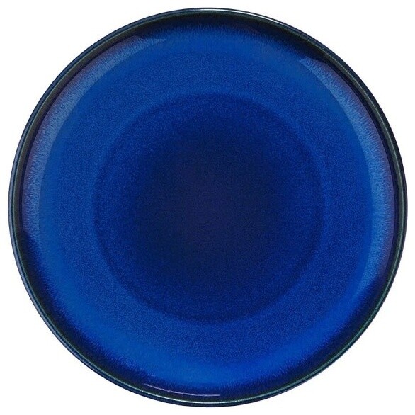 Тарелка фарфоровая с бортом 20 см синяя Crouton Black Sea