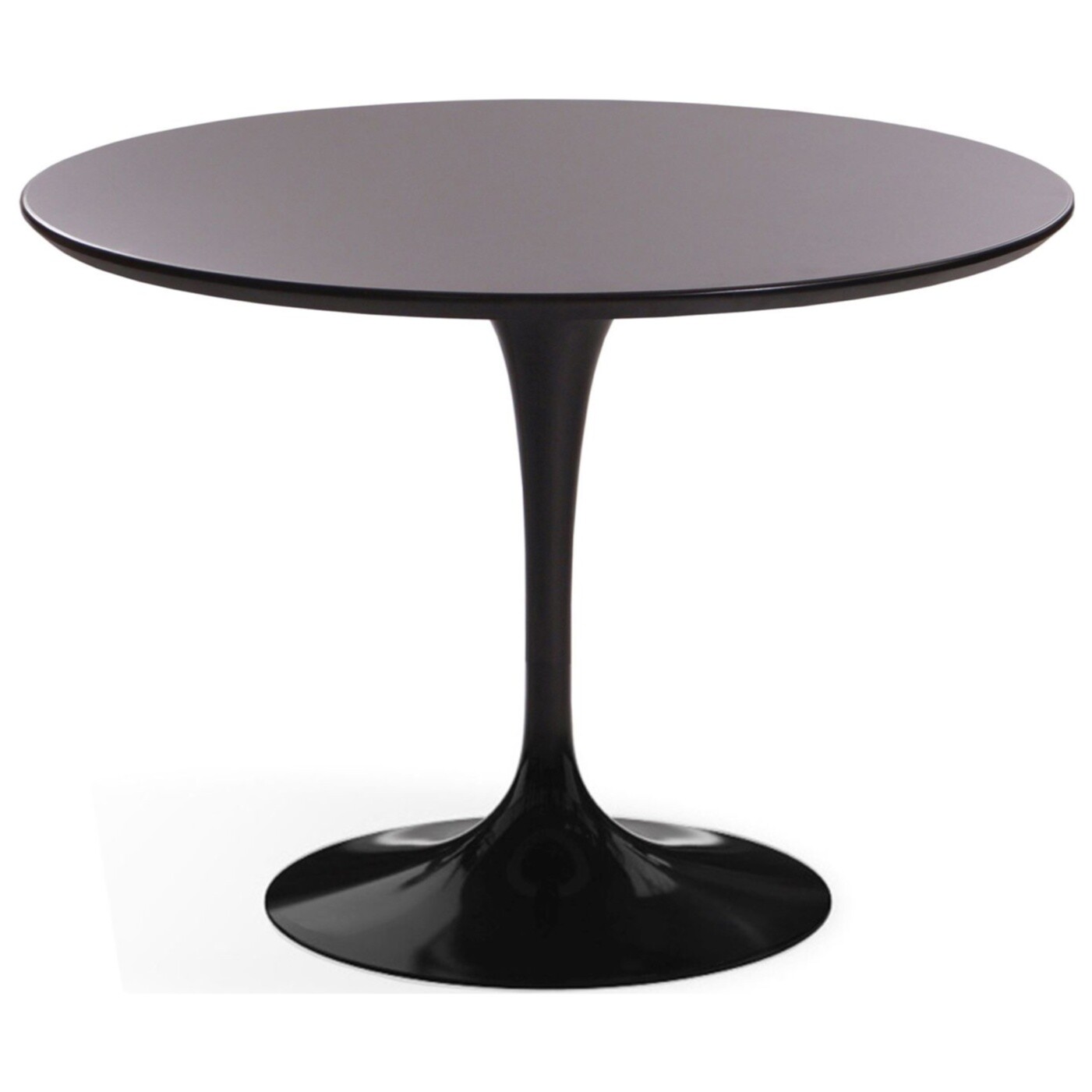 Обеденный стол круглый черный глянцевый 100 см Apriori T