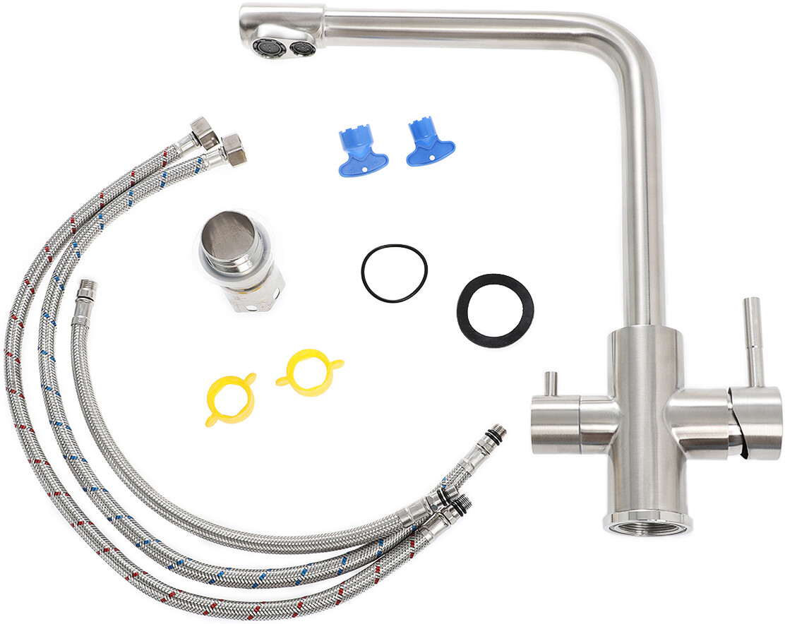 Смеситель для кухни из латуни сталь Domaci "Равенна" TR-01ni - изображение 8