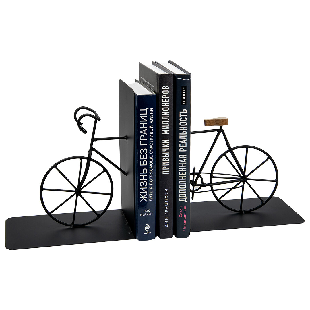 Держатель для книг металлический черный &quot;Велосипед&quot;