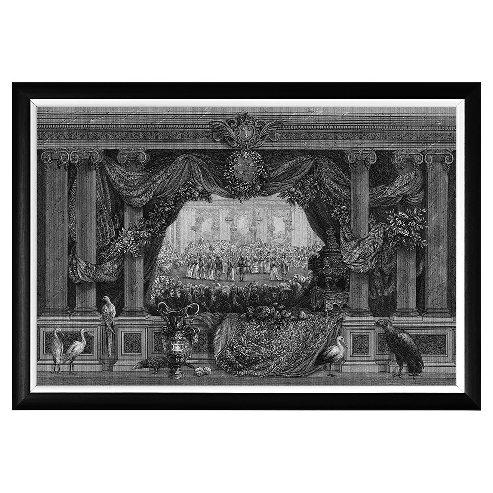 Постер на стену черно-белый «Дворец Тюильри»