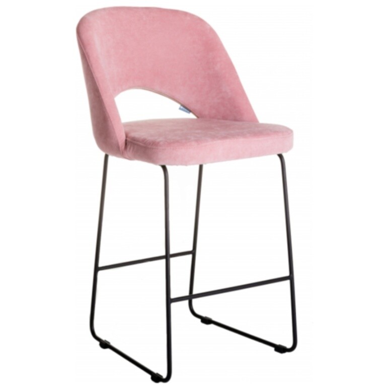Полубарный мягкий стул розовый Lars