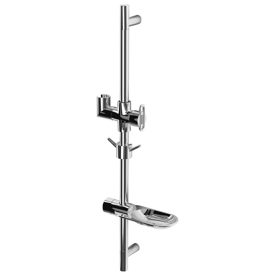 Штанга для душа с мыльницей и держателем 69 см хром Lemark LM8062C