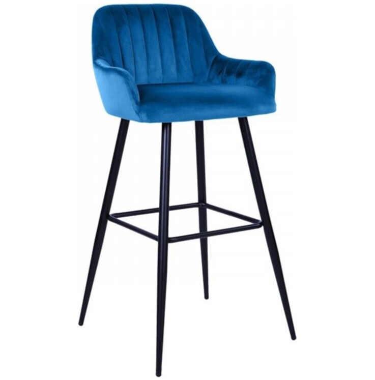 Барный стул со спинкой синий Lexi