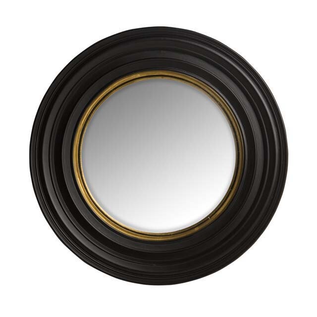 Зеркало настенное круглое в черной раме Cuba S