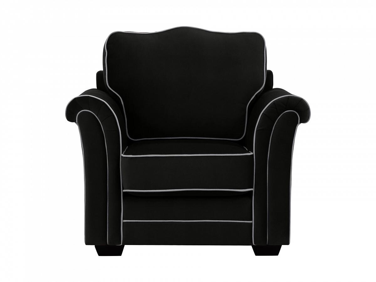 Кресло с мягкими подлокотниками черное с черными ножками Sydney