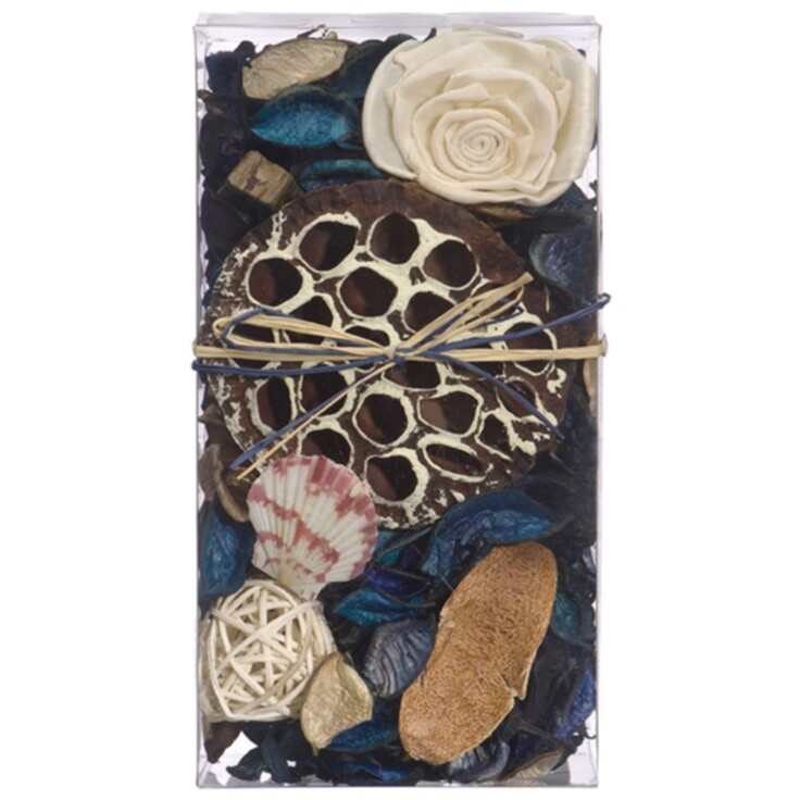 Сухоцветы из натуральных материалов с ароматом морского бриза 6х20х10,5 см голубые &quot;Вещицы&quot;