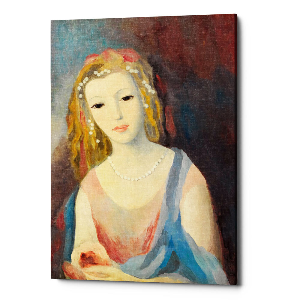 Картина на холсте 50х75 см разноцветная &quot;Девушка с цветами в волосах&quot;
