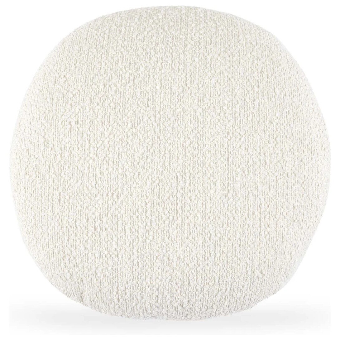 Подушка круглая 50 см ткань Buckle white белая Fabro